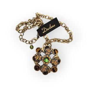 Darlene Victorian Revival Statement Necklace – Ornate Regency Cross Pendant NWT